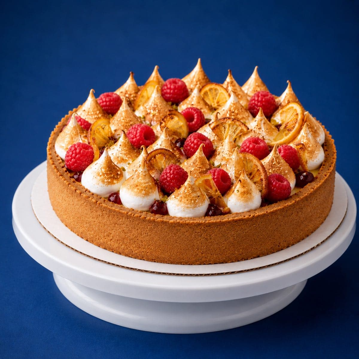 Tarta de limón y frambuesa